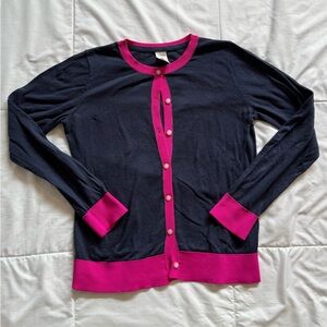 OshKosh B'gosh Navy Sweater with Hot Pink Trim